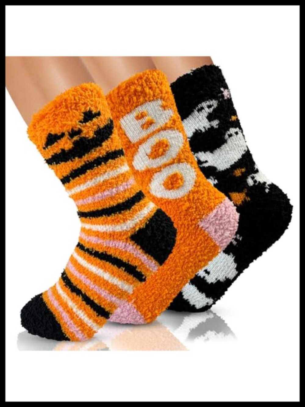 Fuzzy Plush Halloween Socks Cozy Warm Gift for Women Men
